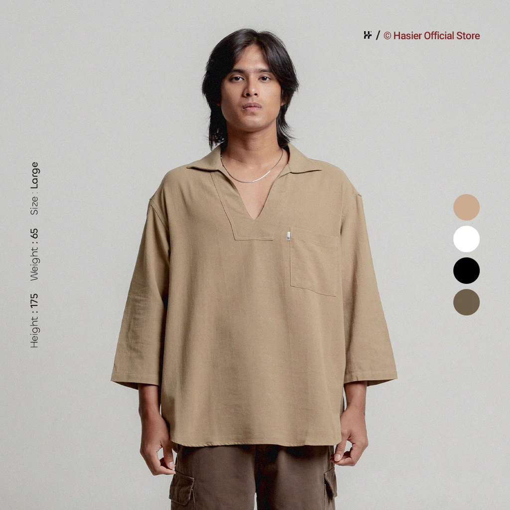 HASIER Linen Pullover Sleeve Shirt (3)